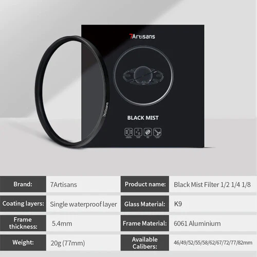 7artisans Photoelectric 52mm 1/4 Black Mist Filter - Image 5