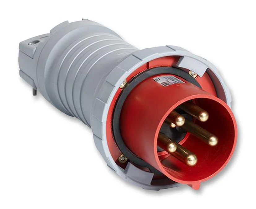 ABB 463P6W 463P6W Pin & Sleeve Connector 63 A 415 V Cable Mount Plug 3P+N+E Red