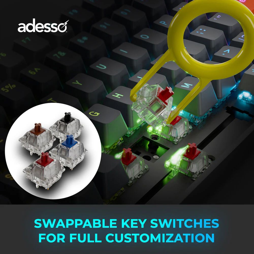 Adesso EasyTouch 1100 Wireless RGB Backlit Mechanical Keyboard - Image 5