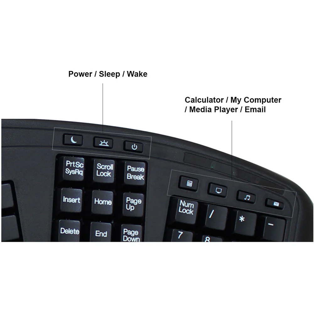 Adesso Tru-Form 3500 Wireless Ergonomic Keyboard with Trackball - Image 5