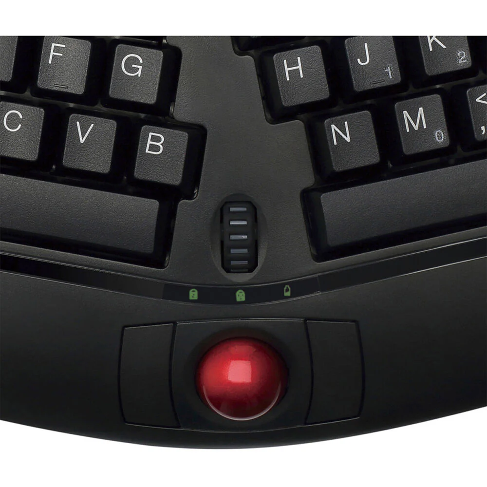 Adesso Tru-Form Media 3150 Wireless Ergo Trackball Keyboard (Black) - Image 6
