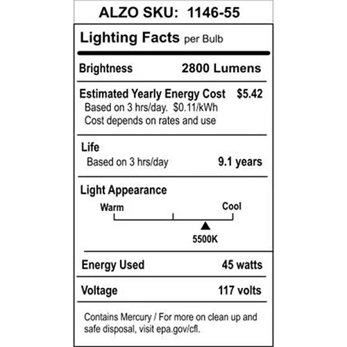 ALZO CFL Photo Light Bulb (45W/120V, 4-Pack) - Image 6