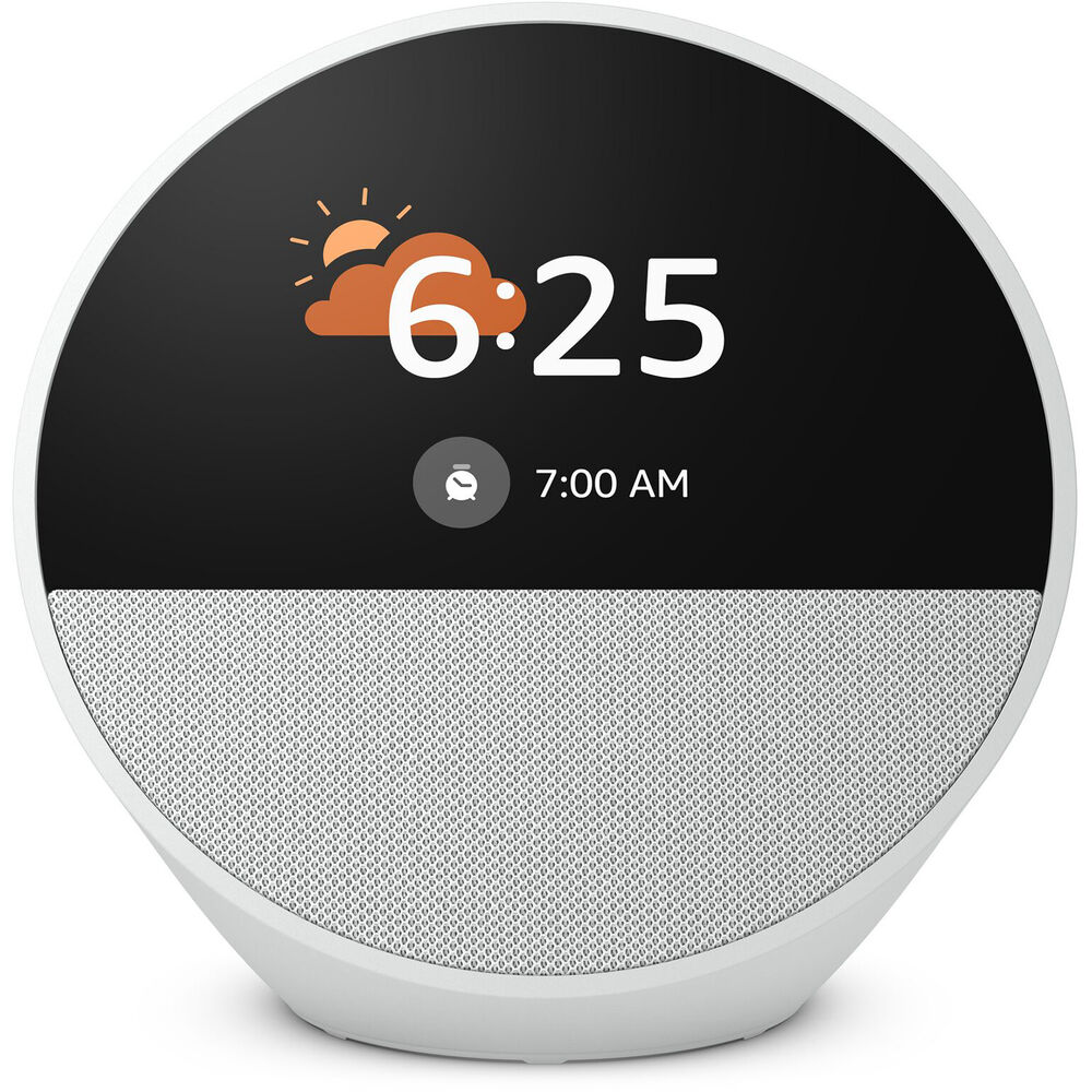 Amazon Echo Spot Smart Alarm Clock (2024 Edition, Glacier White) - Image 2
