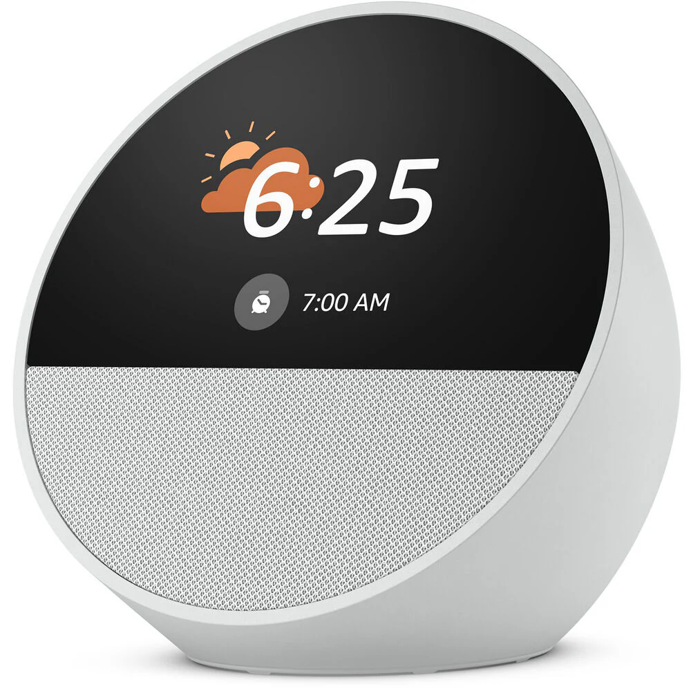 Amazon Echo Spot Smart Alarm Clock (2024 Edition, Glacier White) - Image 3