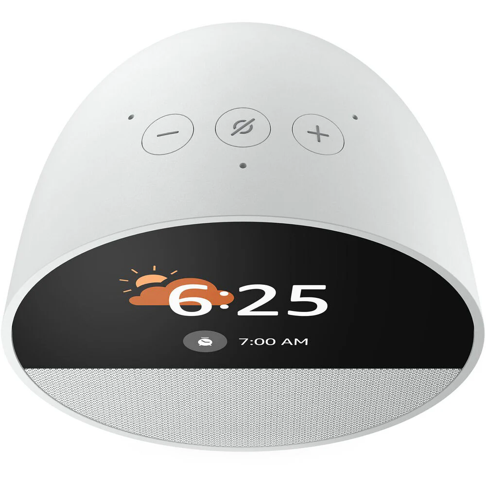 Amazon Echo Spot Smart Alarm Clock (2024 Edition, Glacier White) - Image 4