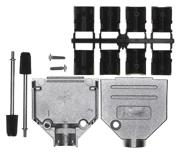 AMPHENOL FCI 8655MH1501BKLF D Sub Backshell, UNC 4-40, DA, 180�, Zinc Body