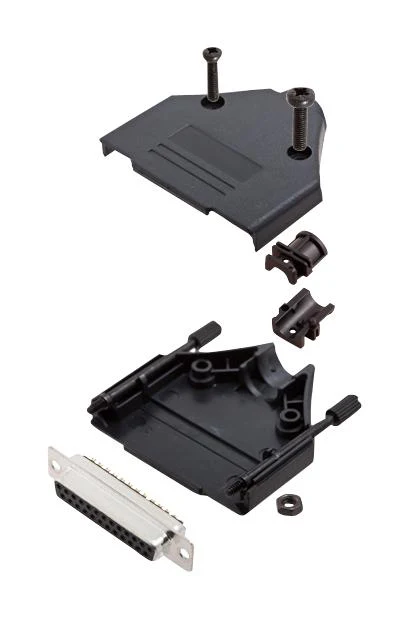 Amphenol ICC (COMMERCIAL PRODUCTS) L17DTPK-P-25+L77SDB25S D Sub Connector With Backshell DB25 25 Contacts Receptacle Solder DB DTPK-P Series