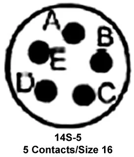 AMPHENOL INDUSTRIAL 97-3101A-14S-5S CIRCULAR CONNECTOR RECEPTACLE SIZE 14S, 5 POSITION, CABLE - Image 2