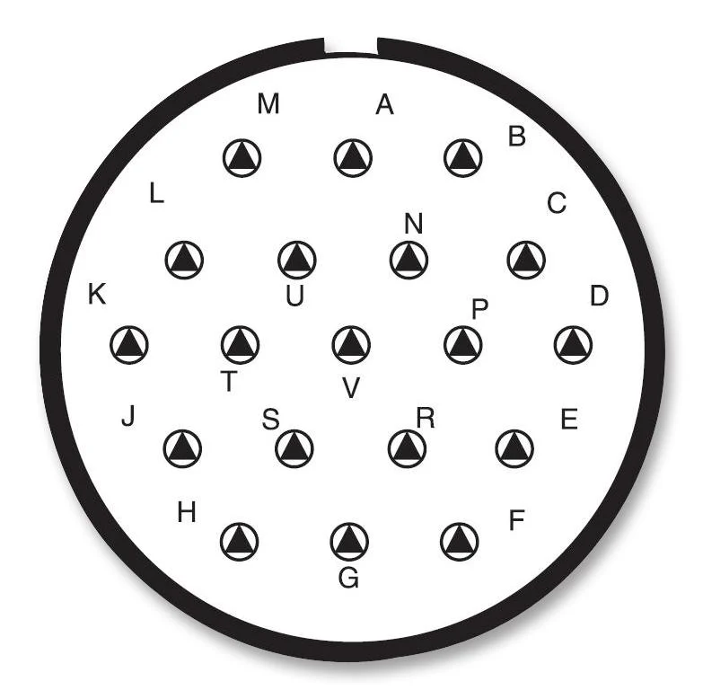 AMPHENOL LTD D38999/24WJ19PC Circular Connector, MIL-DTL-38999 Series III, DS38999/24 Series, Jam Nut Receptacle, 19 Contacts - Image 2