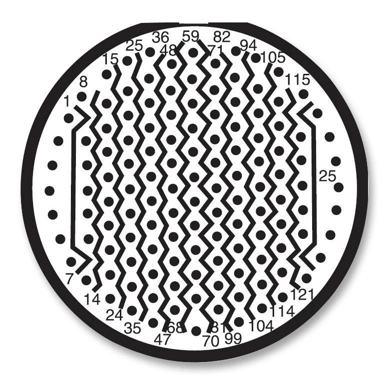 AMPHENOL LTD D38999/24WJ35PB Circular Connector, MIL-DTL-38999 Series III, DS38999/24 Series, Jam Nut Receptacle, 128 Contacts - Image 2