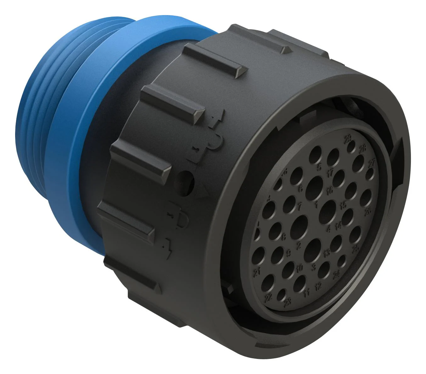 AMPHENOL SINE/TUCHEL AHDP06-24-29SR-STA 29 POSITION PLUG, SOCKET, SHELL SIZE 24, REDUCED DIAMETER SEAL (BLUE), SMALL THREAD ADAPTER 86AK2837