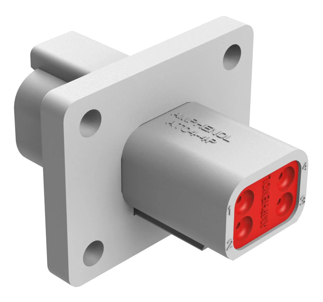Amphenol SINE/TUCHEL AT04-4P-L012 4 Position Receptacle Flange Mount Connector PIN Gray 98AC8327 - Image 2