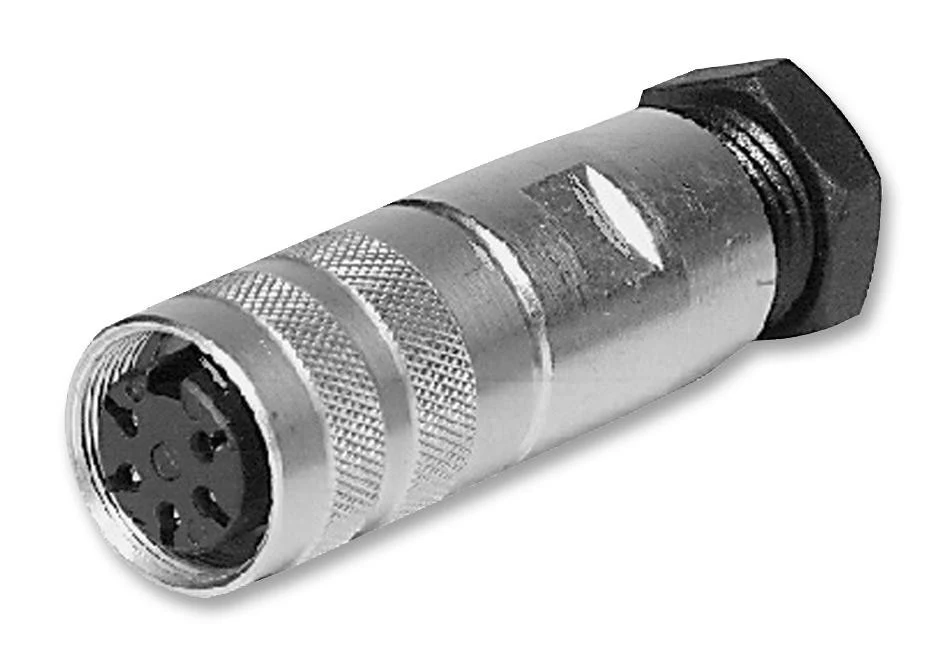 AMPHENOL SINE/TUCHEL C091 31D006 101 2 Circular Connector, C091D Series, Cable Mount Receptacle, 6 Contacts, Solder Socket, Metal Body