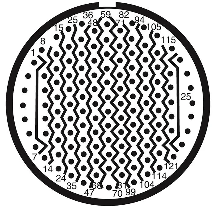 AMPHENOL SOCAPEX D38999/24WJ35PA-LC Circular Connector, MIL-DTL-38999 Series III, DS38999/24 Series, Jam Nut Receptacle, 128 Contacts - Image 2
