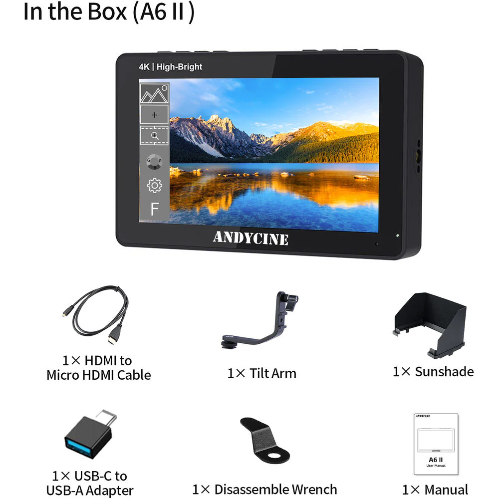 ANDYCINE A6 II 5.5" High-Brightness 4K HDMI Touchscreen Monitor - Image 2