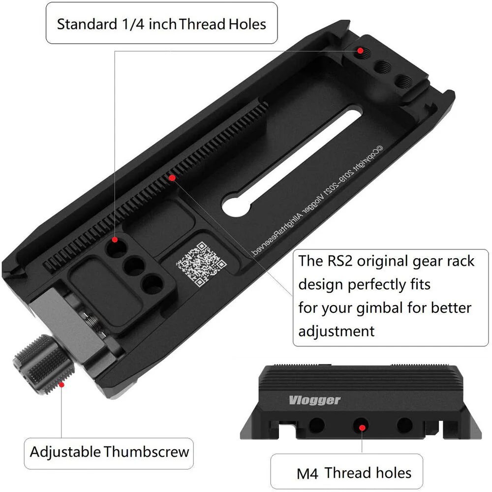 ANDYCINE Arca-Compatible Quick Release Clamp & Manfrotto Plate with 1/4"-20 Holes - Image 6