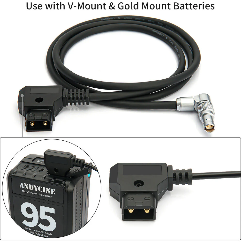 ANDYCINE D-Tap to Right-Angle 2-Pin LEMO-Type Power Cable for RED KOMODO - Image 2