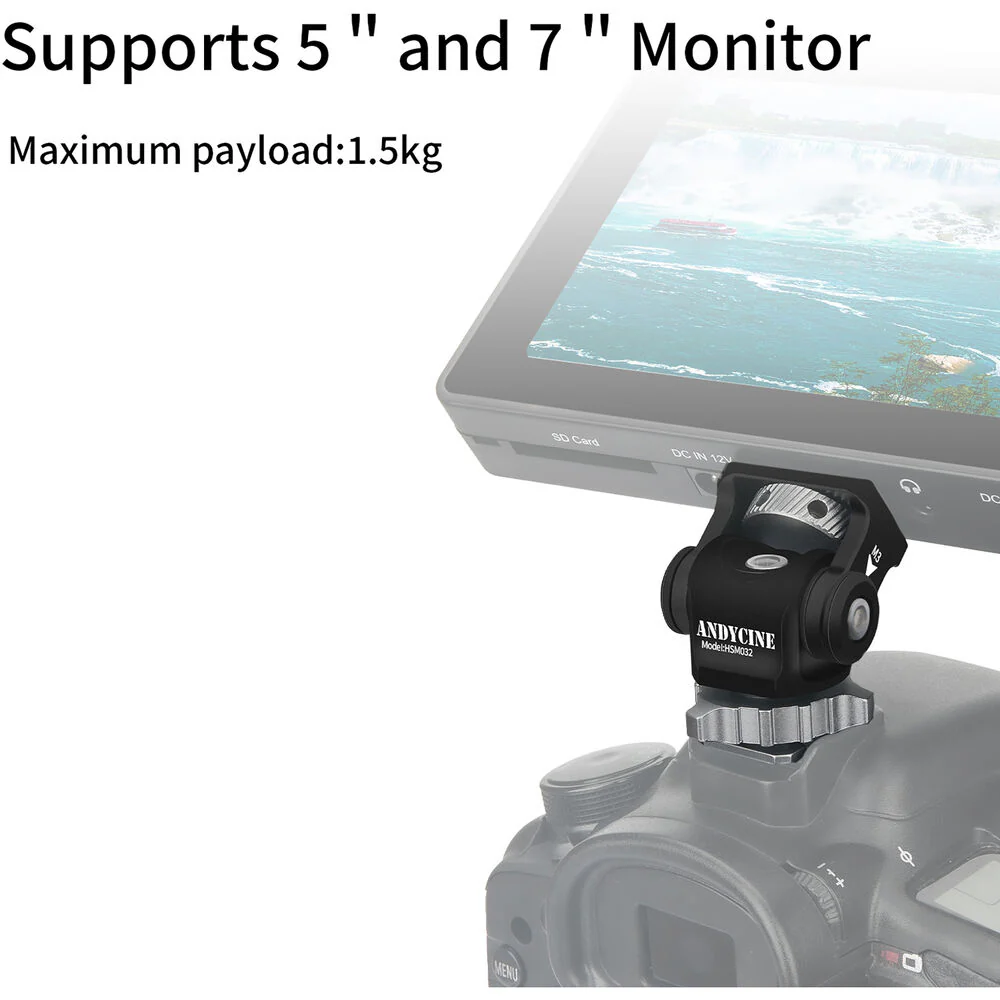 ANDYCINE Field Monitor Mount with Swivel & Tilt Adjustment for 5 or 7" Monitor - Image 2