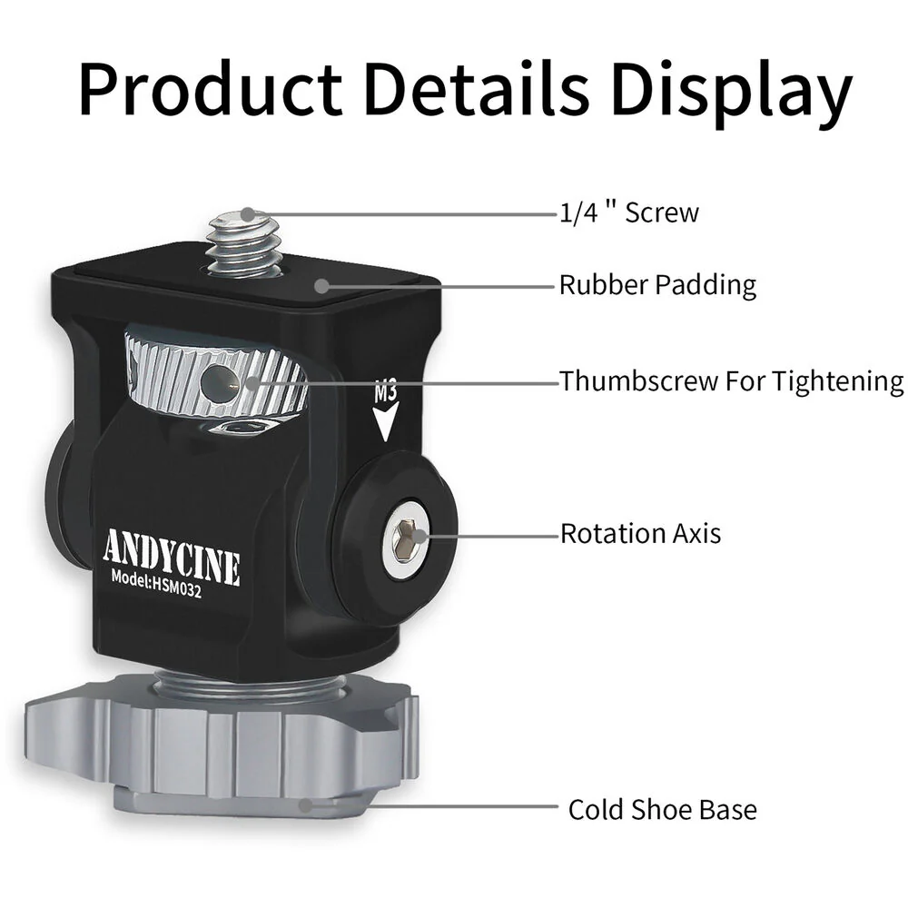 ANDYCINE Field Monitor Mount with Swivel & Tilt Adjustment for 5 or 7" Monitor - Image 3