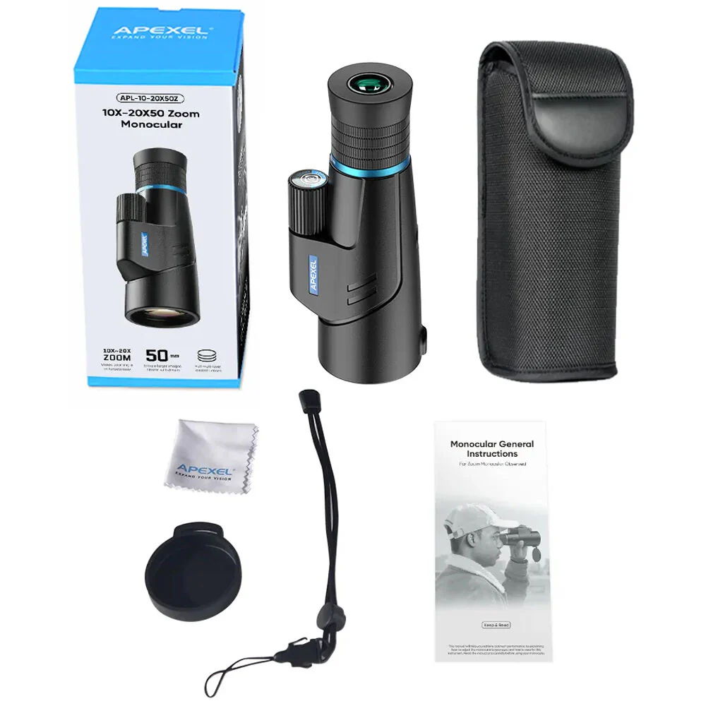 Apexel 10-20x50 Zoom Monocular Telescope - Image 4