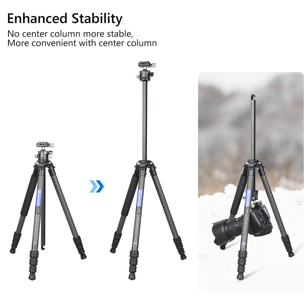 ARTCISE NS30C Compact Carbon Fiber Tripod with NB34 Ball Head - Image 7