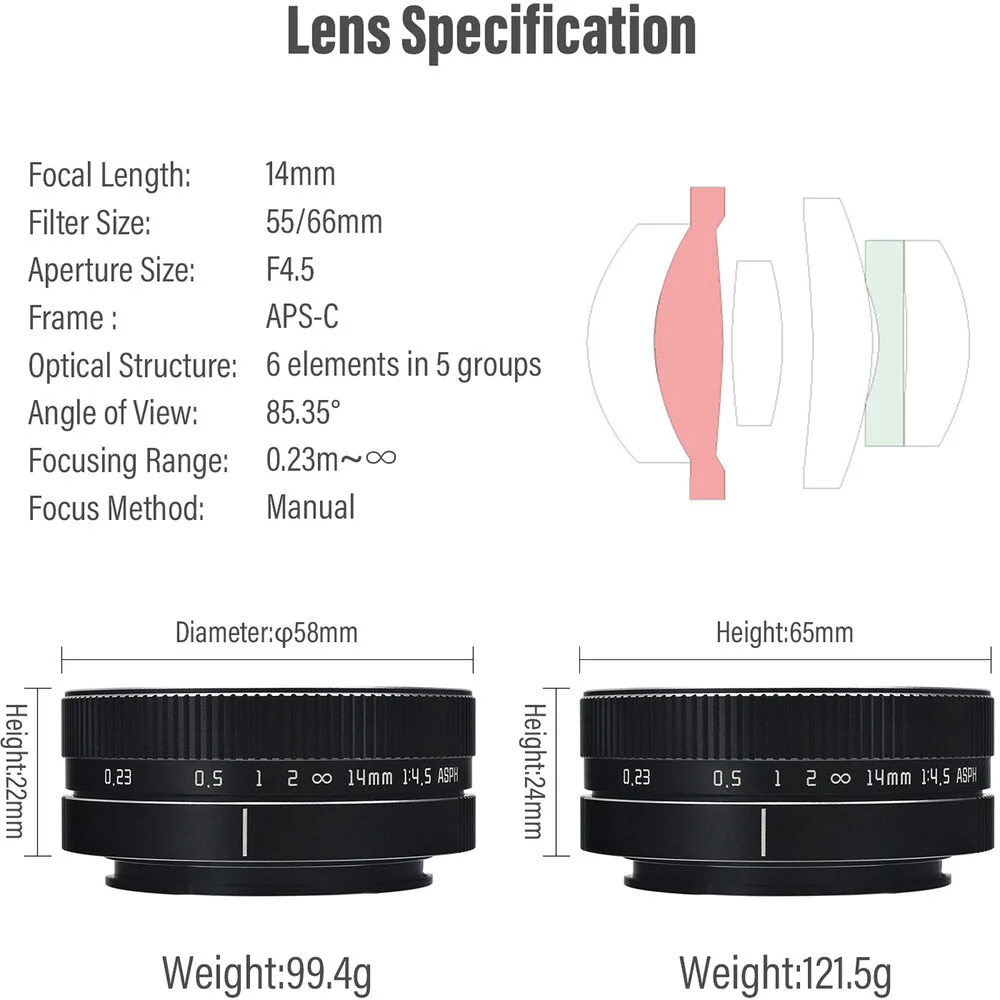 AstrHori 14mm f/4.5 Lens (Canon EF-M, Black) - Image 6