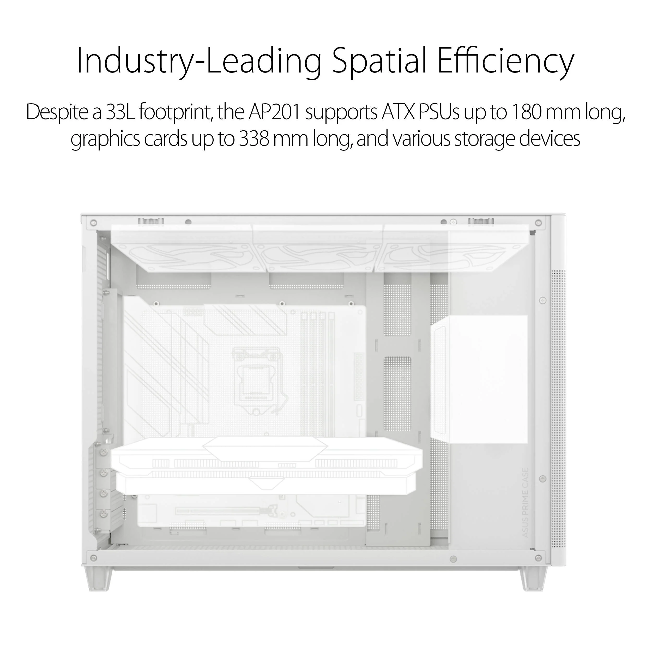 ASUS Prime AP201 Micro-ATX Case (White) - Image 3