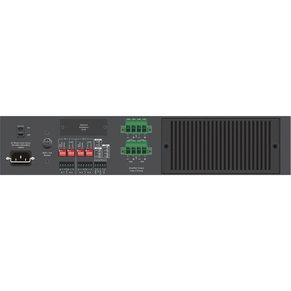 Atlas Sound HPA1204 Four-Channel 1200W Commercial Amplifier (Black) - Image 2