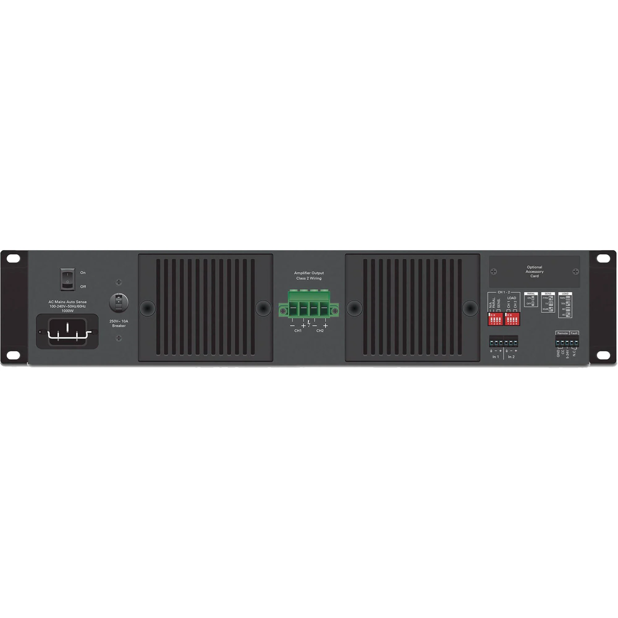 Atlas Sound HPA1302 Dual-Channel 1300W Commercial Amplifier (Black, 2 RU) - Image 3