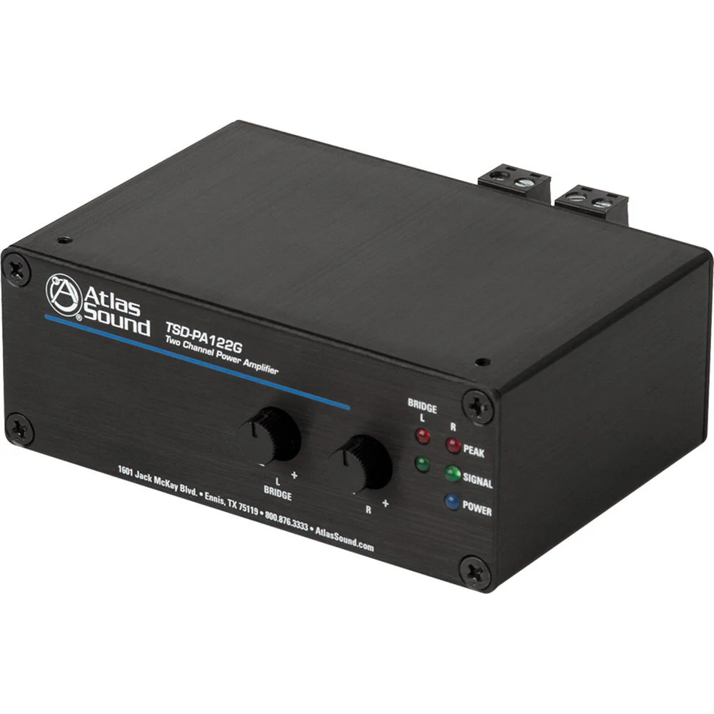 Atlas Sound Time Saving Devices TSD-PA122G 12W 2-Channel Power Amplifier (Black)