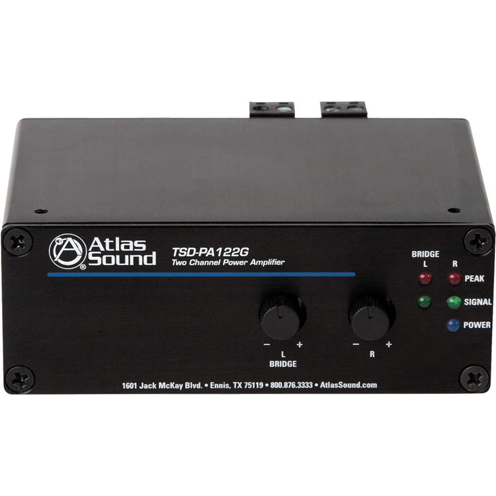 Atlas Sound Time Saving Devices TSD-PA122G 12W 2-Channel Power Amplifier (Black) - Image 3