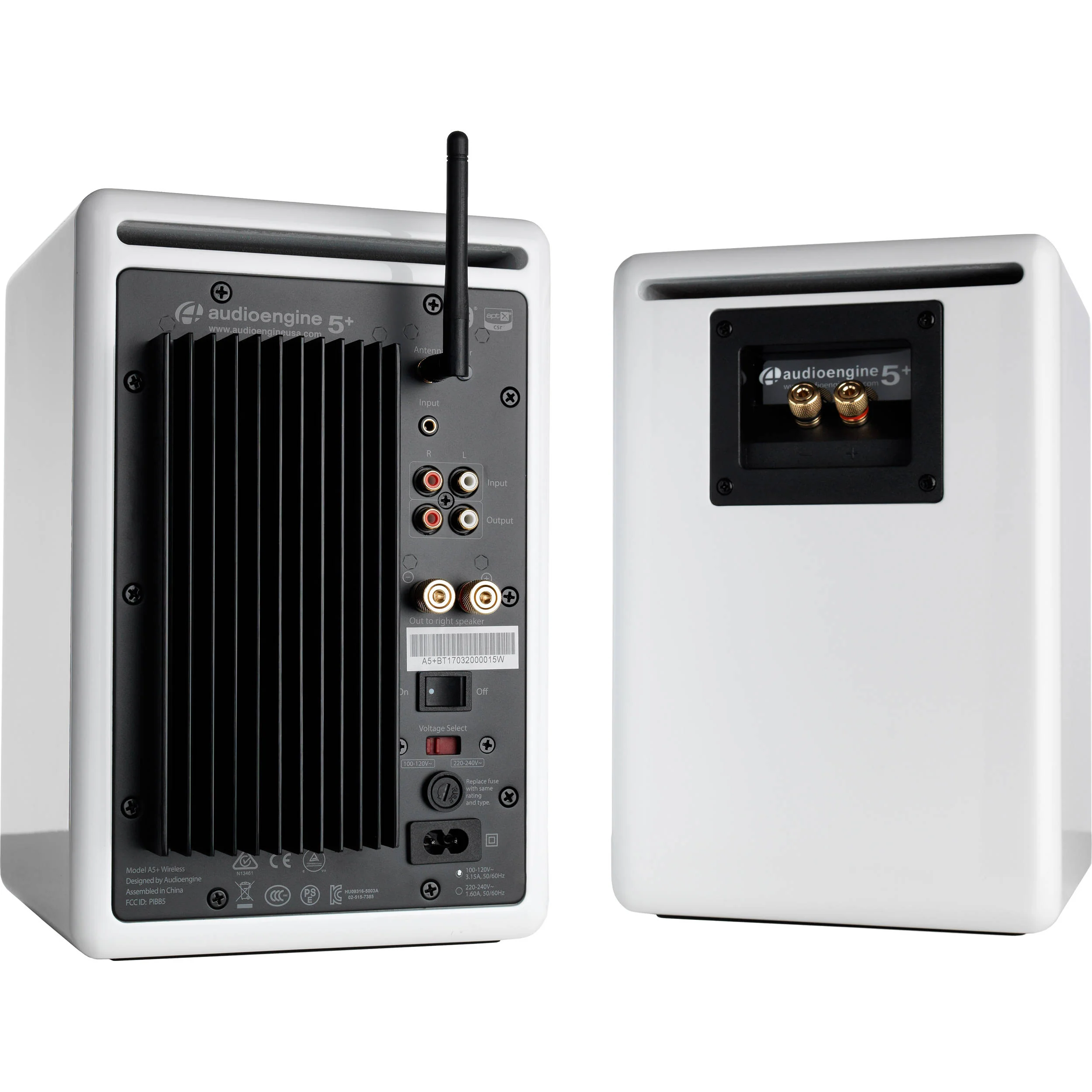 Audioengine A5+ Wireless Bluetooth Speaker System (Hi-Gloss White, Pair) - Image 2