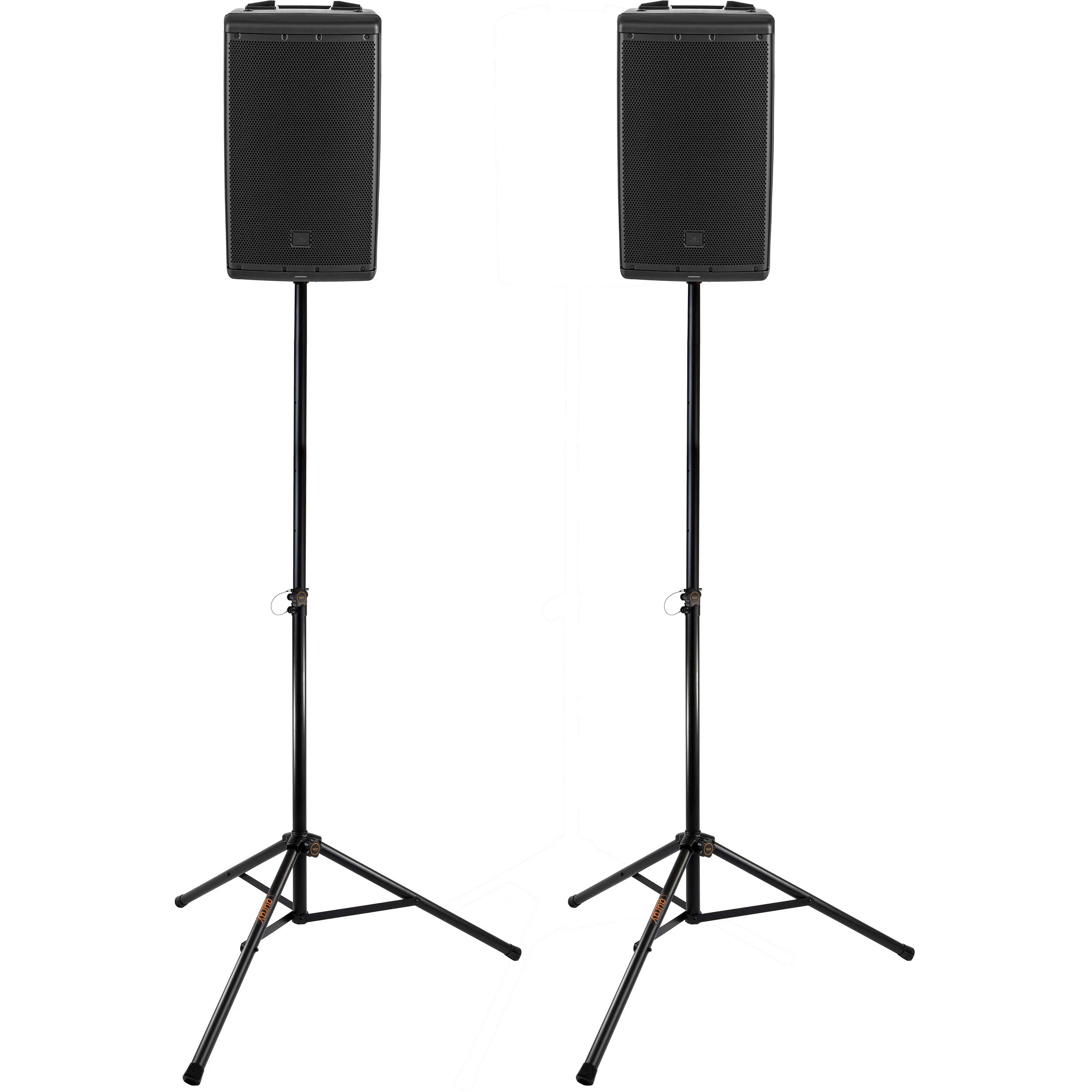 Auray SS-47S-PB Deluxe Height-Adjustable Steel Speaker Stands with Tripod Base and Carrying Case - Image 9