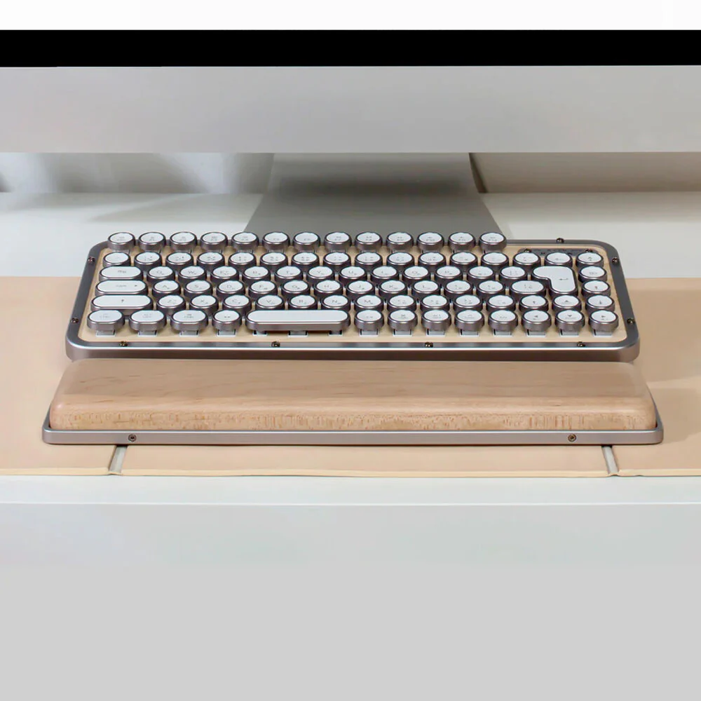 AZIO Maple Retro Classic Palm Rest (Maple Wood Veneer / Aluminum Frame) - Image 5
