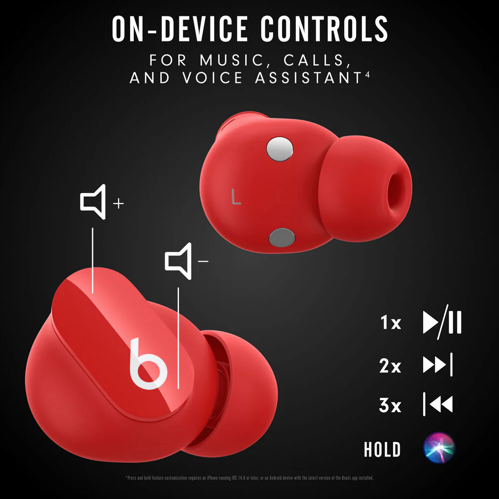 Beats by Dr. Dre Studio Buds Noise-Canceling True Wireless In-Ear Headphones (Red) - Image 4
