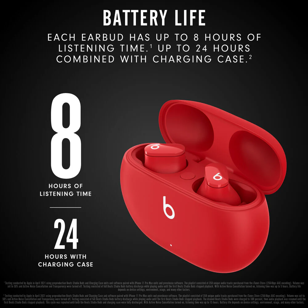 Beats by Dr. Dre Studio Buds Noise-Canceling True Wireless In-Ear Headphones (Red) - Image 5