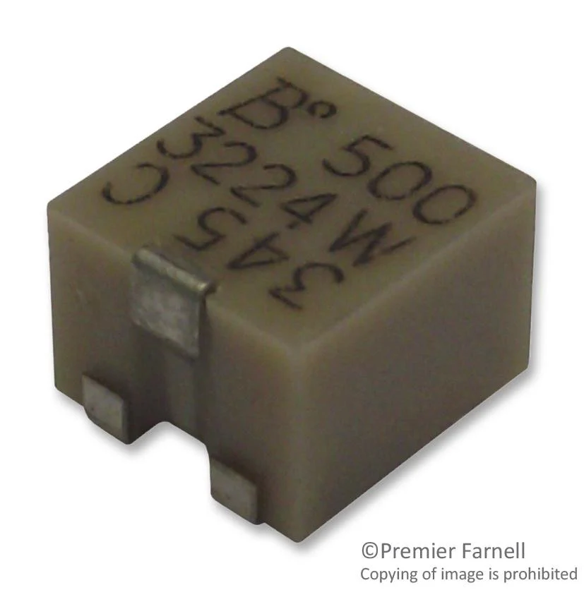 BOURNS 3224W-1-205E Trimmer Potentiometer, 2 Mohm, 250 mW, ± 10%, Trimpot 3224 Series, 12 Turns, Surface Mount Device