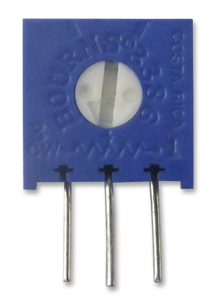 BOURNS 3386X-1-203LF Trimmer Potentiometer, 20 kohm, 500 mW, � 10%, Trimpot 3386 Series, 1 Turns, Through Hole