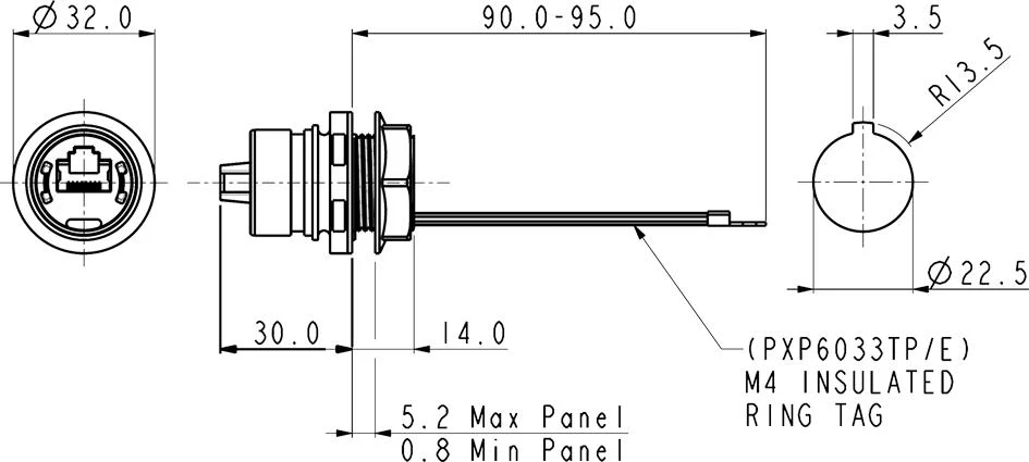 Bulgin Limited PXP6033TP/E PXP6033TP/E In-Line Adapter RJ45 Adaptor Buccaneer 6000 Jack 8 Ways - Image 3