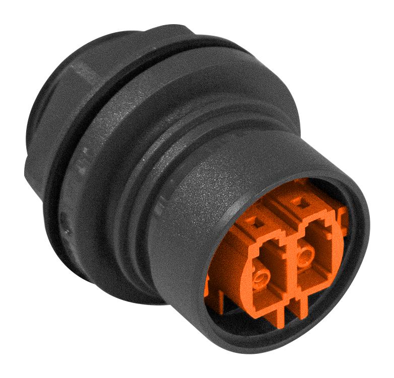 Bulgin PXF6052B Fiber Optic Connector Duplex LC Multimode 62.5µm / 125µm Nylon (Polyamide) Body