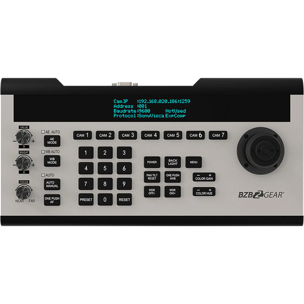 BZBGear 3 x 20x PTZ Camera Broadcast Kit with 6-Channel Mixer, 8-Port Switch & Controller (Black) - Image 3