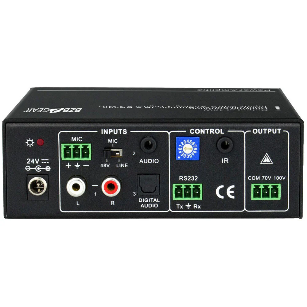 BZBGear 40W/70V 2-Channel Stereo/Mono Audio Amplifier - Image 6