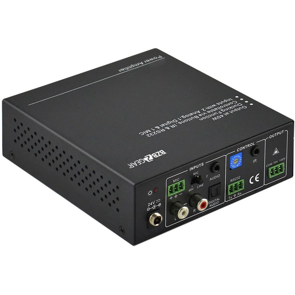 BZBGear 40W/70V 2-Channel Stereo/Mono Audio Amplifier - Image 7