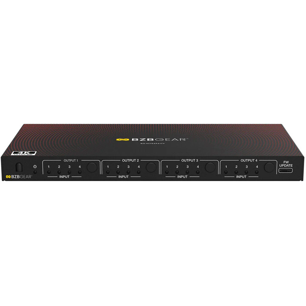 BZBGEAR 4x4 UHD 4K HDMI Seamless Matrix Switcher/Video Wall Processor - Image 2