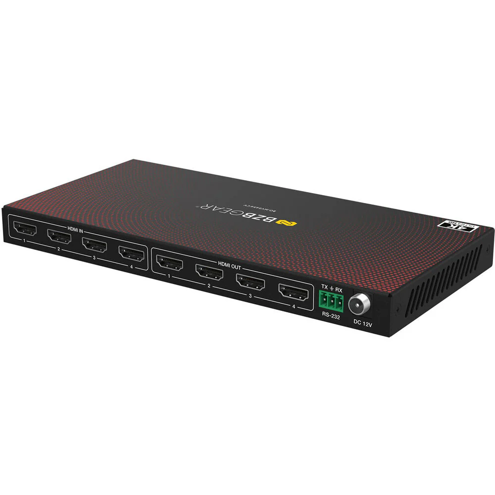 BZBGEAR 4x4 UHD 4K HDMI Seamless Matrix Switcher/Video Wall Processor - Image 5