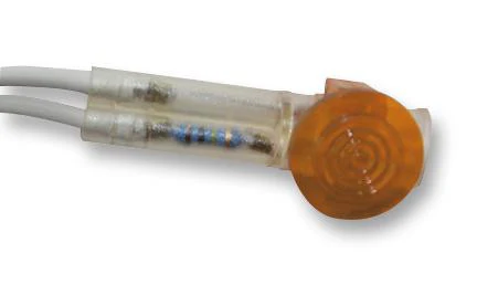 CAMDENBOSS IND580405-240-T/AMB Neon Indicator, 240 V, Amber, 10 mm, Round