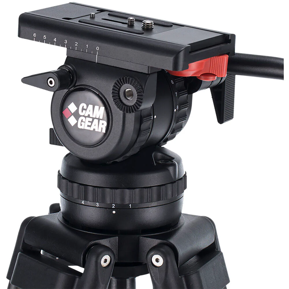 Camgear V10 CF/MS Fluid Head & Carbon Fiber Tripod with Mid-Level Spreader System (100mm) - Image 2