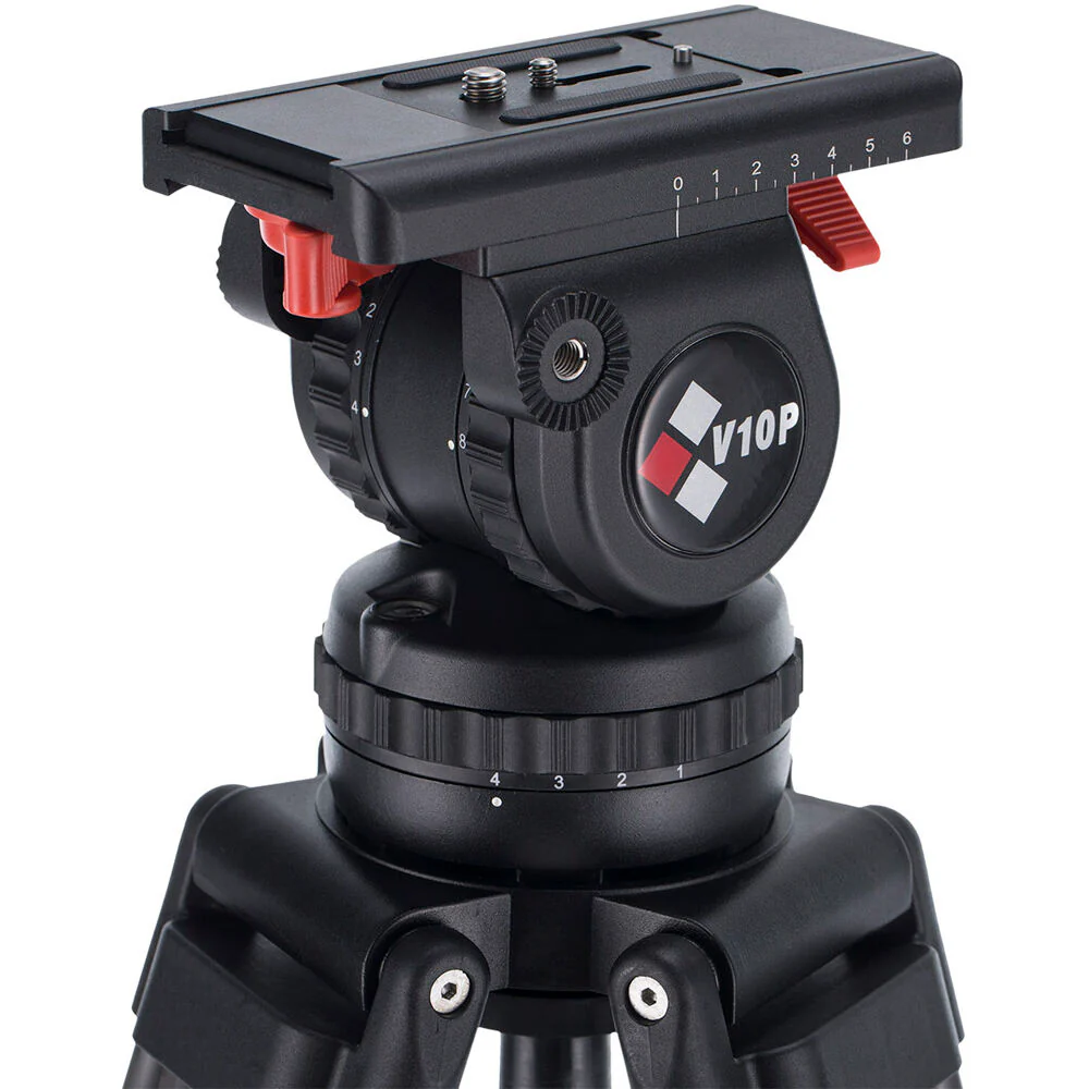 Camgear V10 CF/MS Fluid Head & Carbon Fiber Tripod with Mid-Level Spreader System (100mm) - Image 3