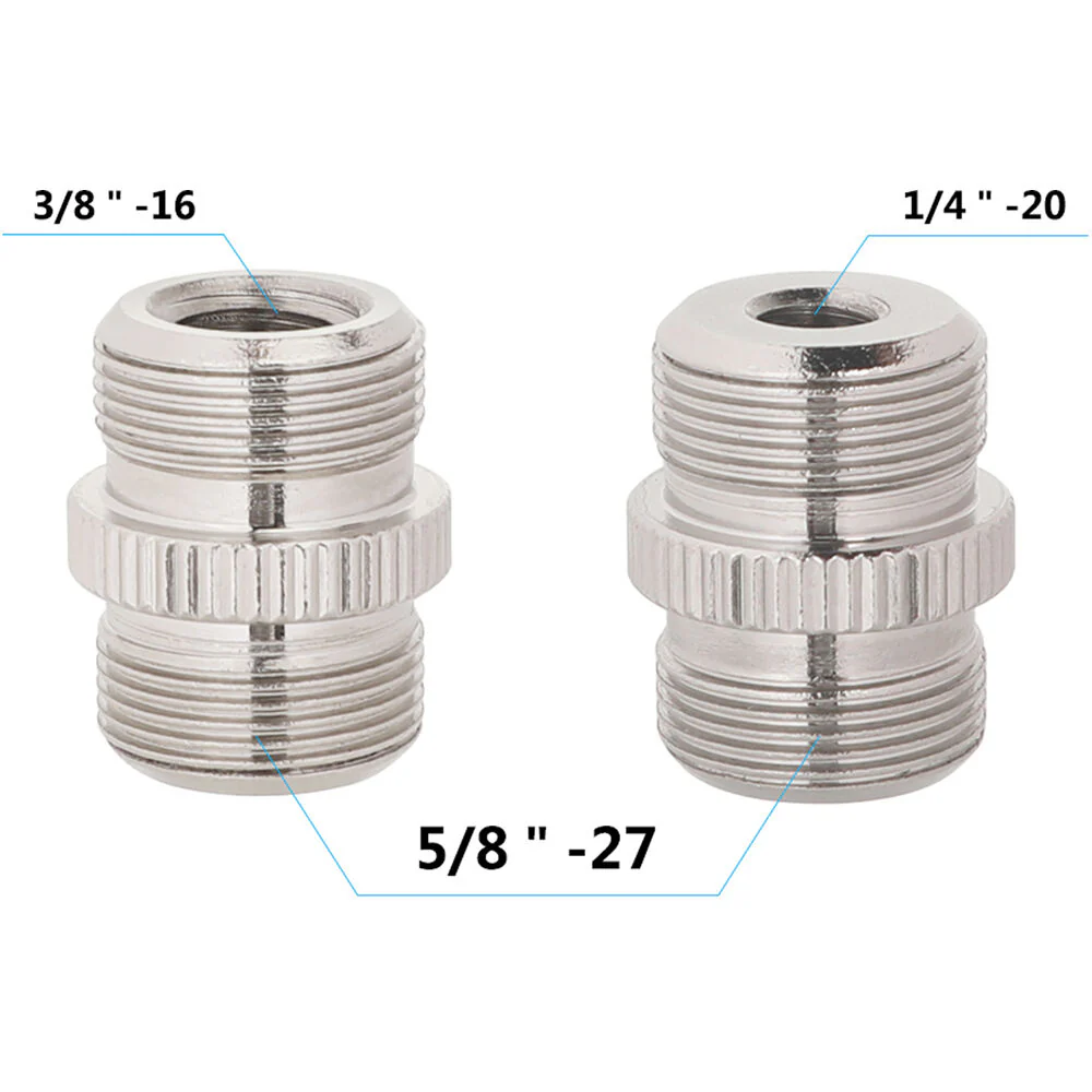 CAMVATE 1/4"-20 Female to 5/8"-27 Male and 3/8"-16 Female to 5/8"-27 Male Microphone Screw Adapter Set - Image 2