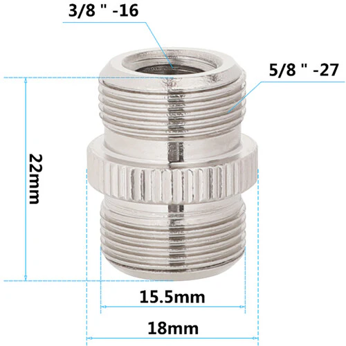 CAMVATE 1/4"-20 Female to 5/8"-27 Male and 3/8"-16 Female to 5/8"-27 Male Microphone Screw Adapter Set - Image 3